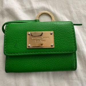Michael Kors Vibrant Green Wallet with Gold Details